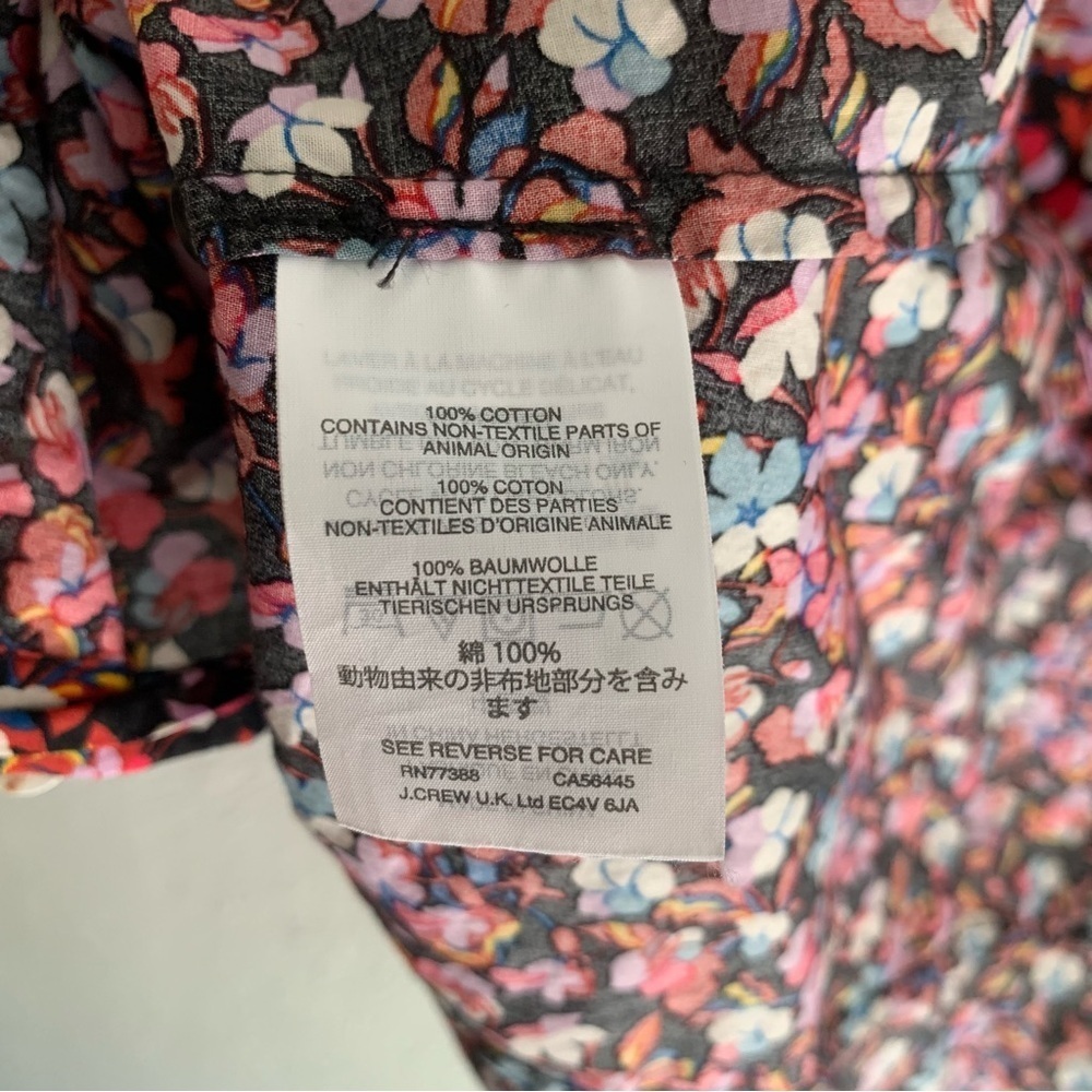 J. Crew Liberty Art Fabric Button Down Ruffle Blouse Sz 00 - Picture 5 of 5